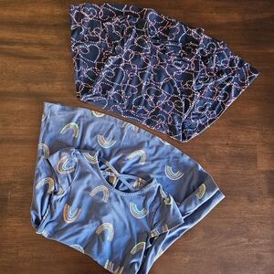 Epic Threads Kids Dresses - Navy and Blue with Rainbow Patterns